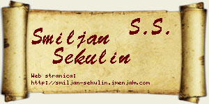Smiljan Sekulin vizit kartica